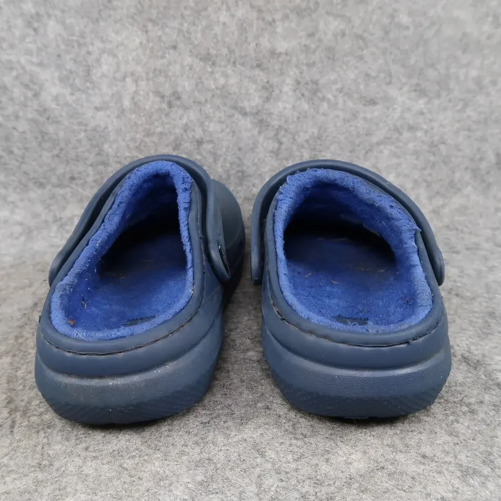 Crocs Shoes Kids Child 13 Clogs Slip On Faux Fur Lined Classic Blue Heel Strap